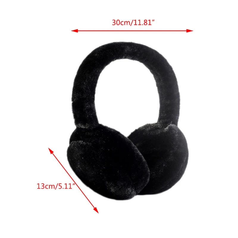 Women Men Winter Warm Faux Furry Earmuffs Headband Outdoor Windproof Solid Color Foldable Ear Covers Warm Hair Hoop