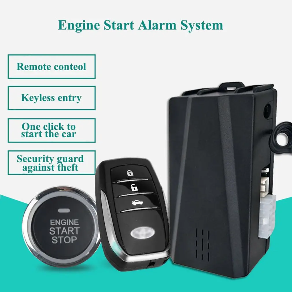 

Smart Key PKE Car Alarm Passive Keyless Entry Car System Engine Start Stop Push Button Remote Starter Shock Sensor X5 home safe