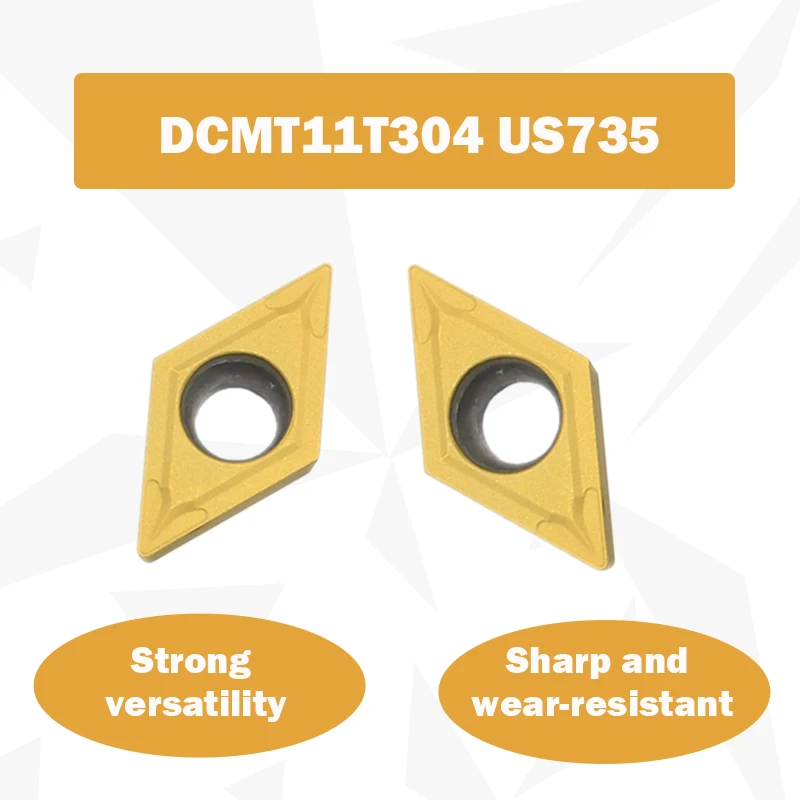 10PCS DCMT11T304 US735 Carbide Inserts DCMT11T304 Blade Internal Turning Tool CNC Lathe Cutting Tool Accessories