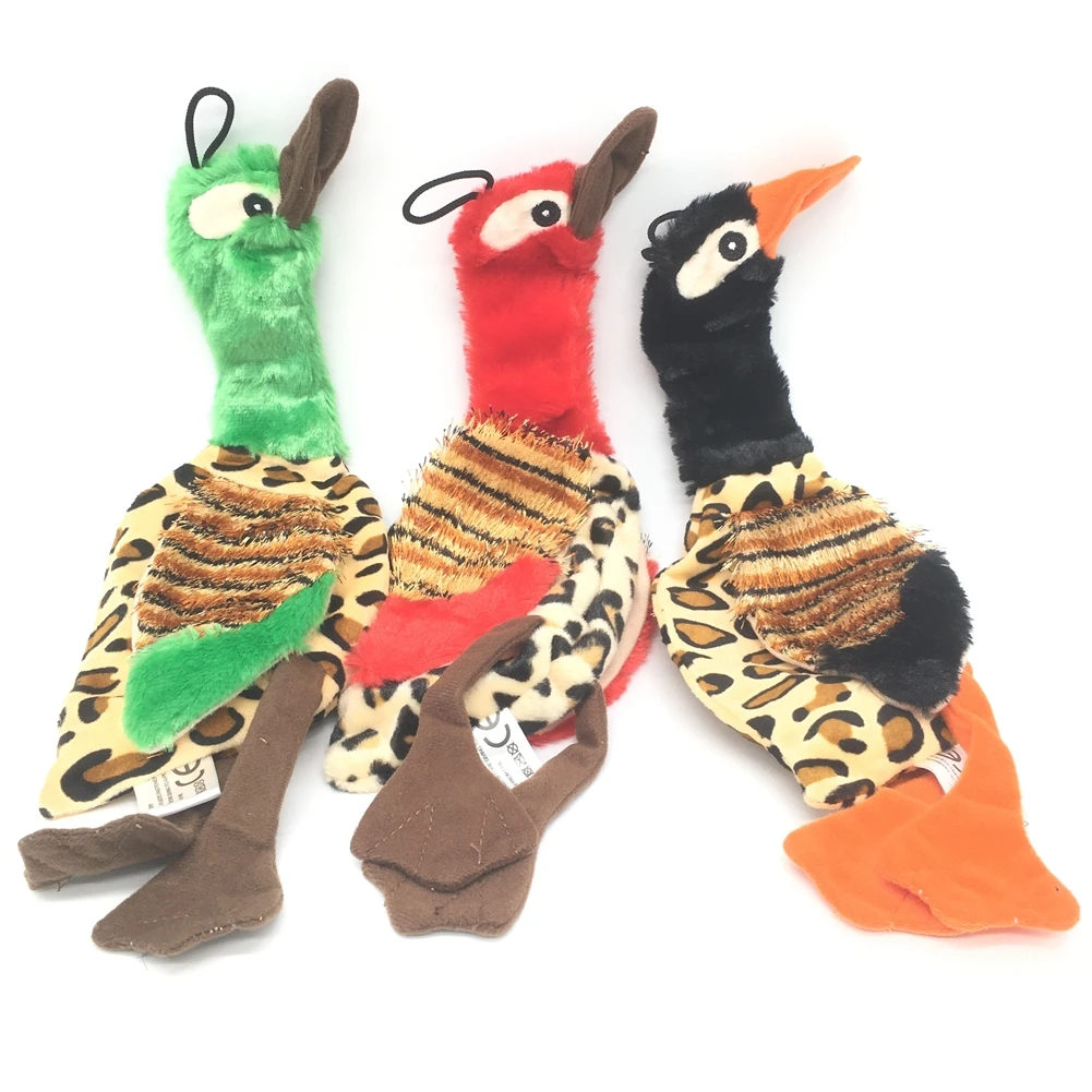 Plush Dog Chew Toys Pet Puppy Cleaning Teeth Toy DuckToys Stuffed Squeaky Animals Rabbit Honking Training Squirrel Pet Supplies