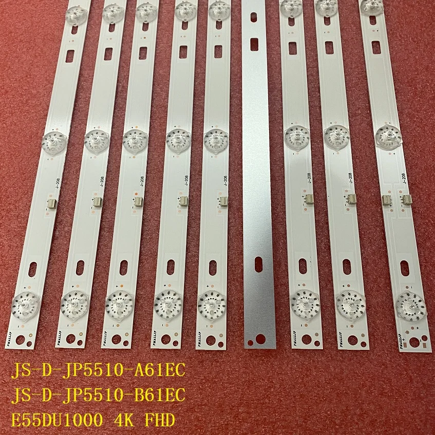 9pcs/set LED backlight strip for PEERLESS 55 Smart TV 5530 JS-D-JP5510-A61EC/B61EC E55DU1000 4K FHD