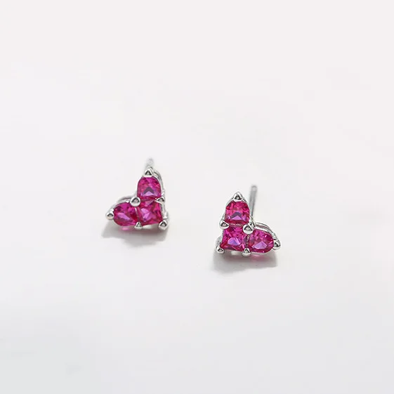 New Hot Fashion 925 Sterling Silver Crystal Heart Earrings for Women Girls Gift Fashion Statement Jewelry