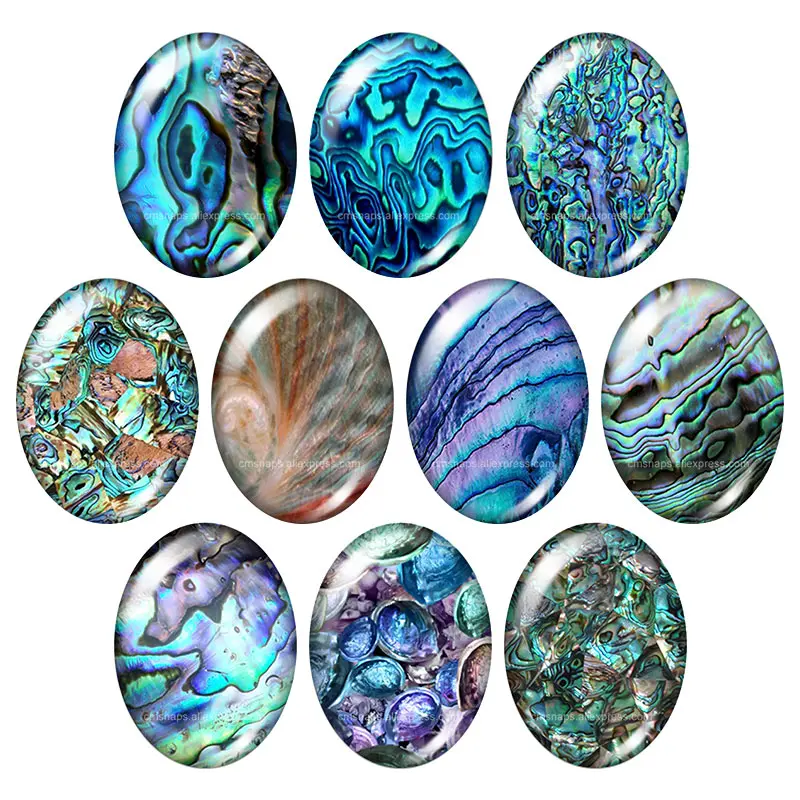 Patterns Gradient colorful colors flowers dots Oval 18x25mm/30x40mm mixed photo glass cabochon demo flat back Jewelry findings