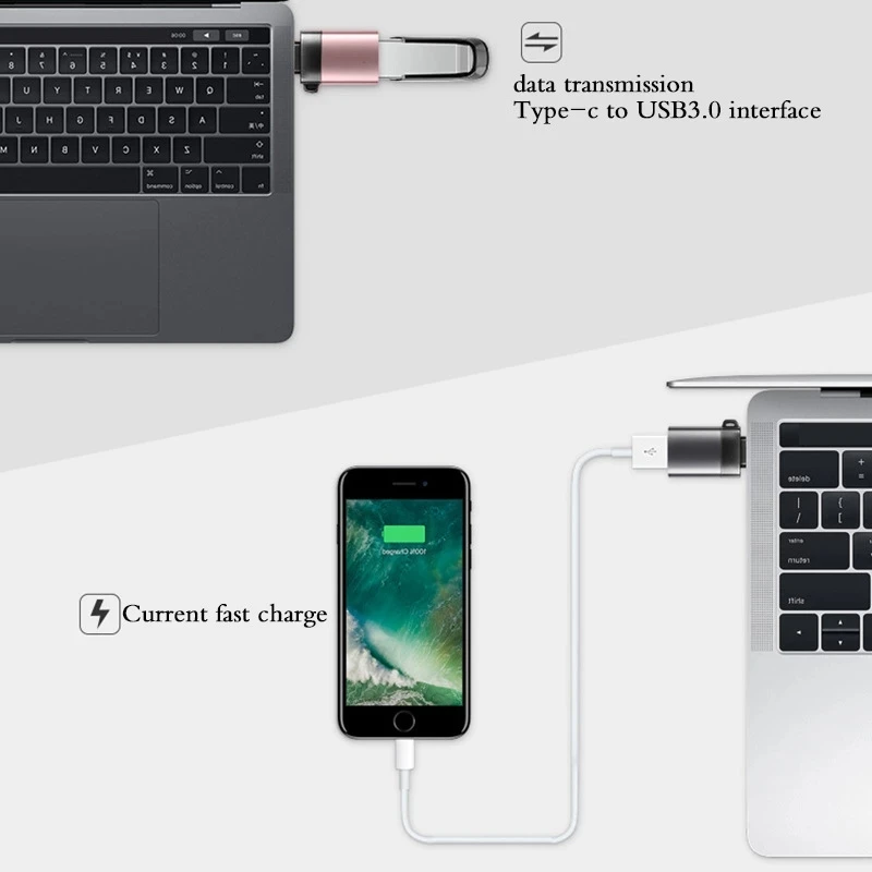 Adaptador USB tipo C OTG, convertidor rápido USB 3,0 a tipo C para MacbookPro, Xiaomi, Huawei