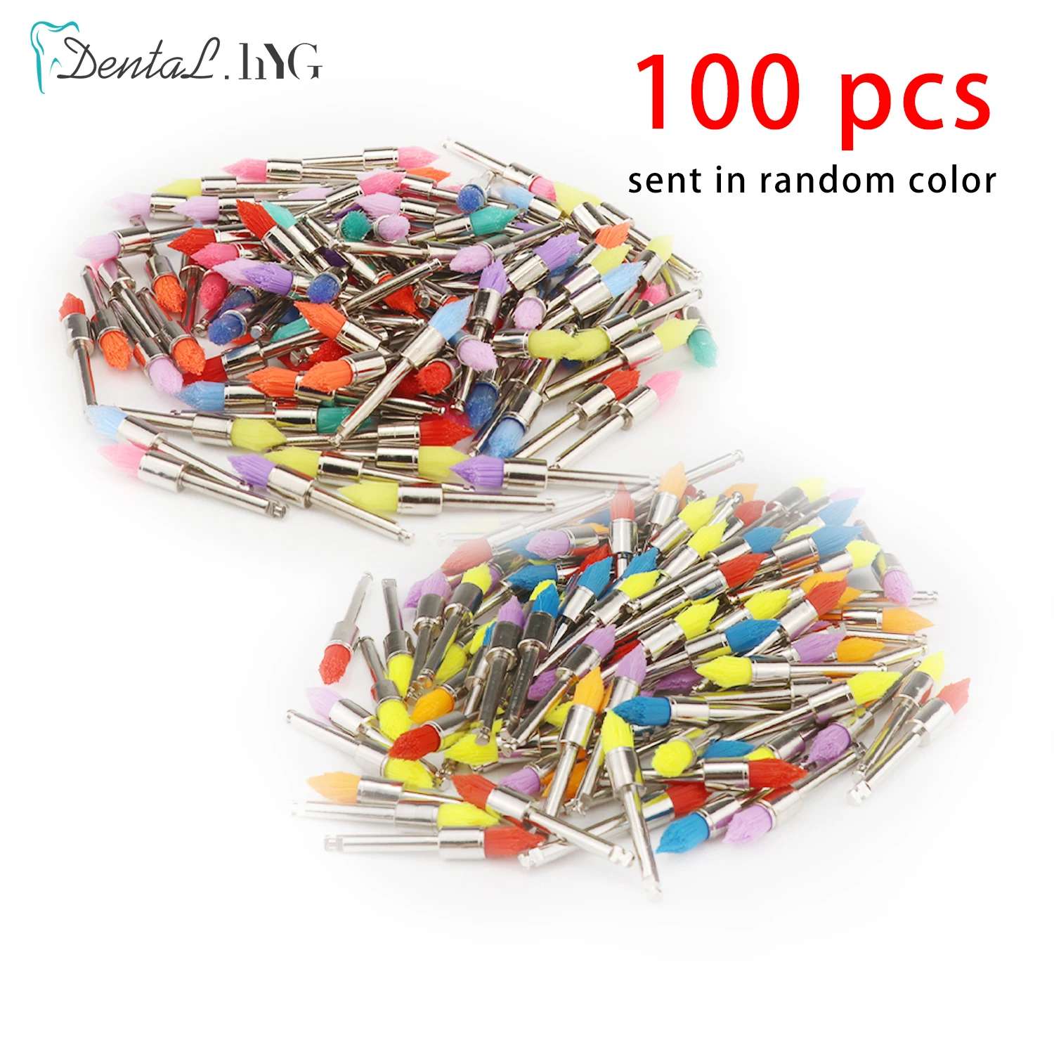 Dental Polishing Brush 100pcs Disposable Dental Prophy Brushes Latch Type Polisher Dental Materials Teeth Whitening Dental Lab