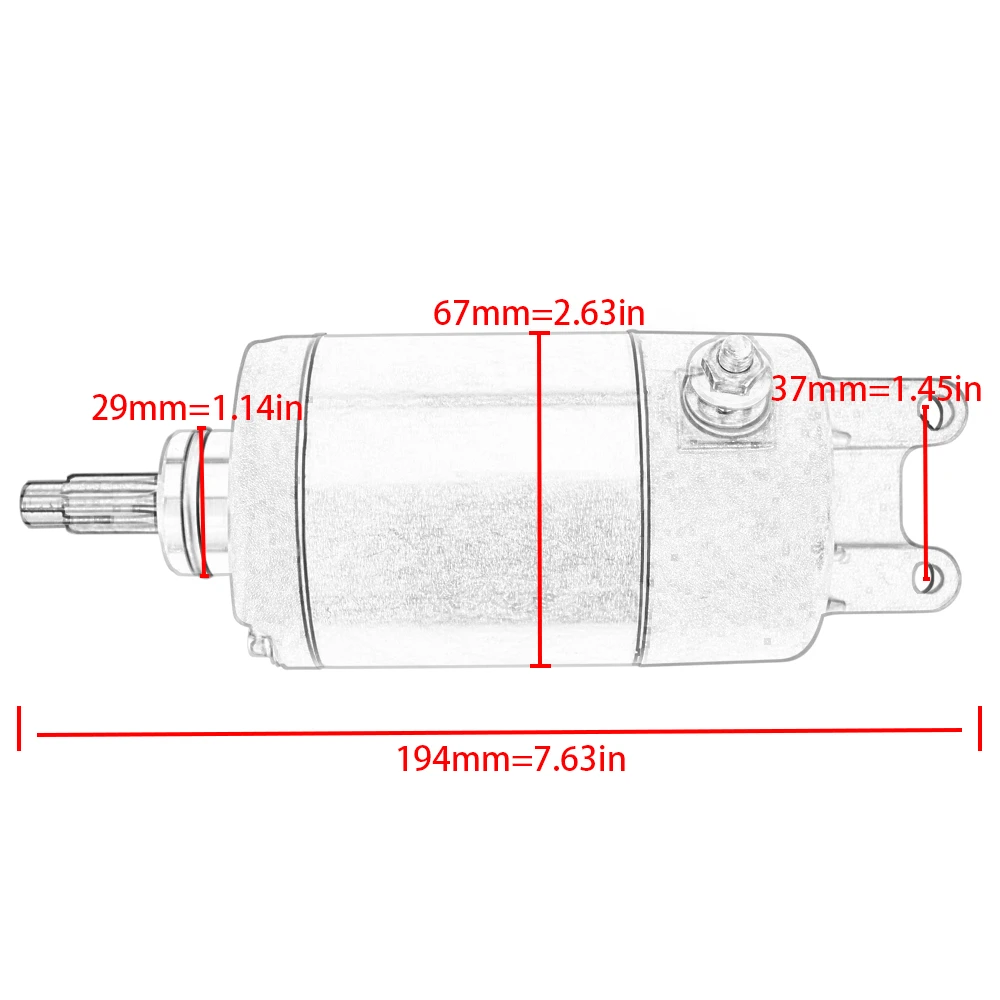 Motorcycle Electrical Starter Motor for Honda TRX300 Sportrax 300 EX 1993-2009 TRX 300 Sportrax 300X 2009 31200-HM3-671