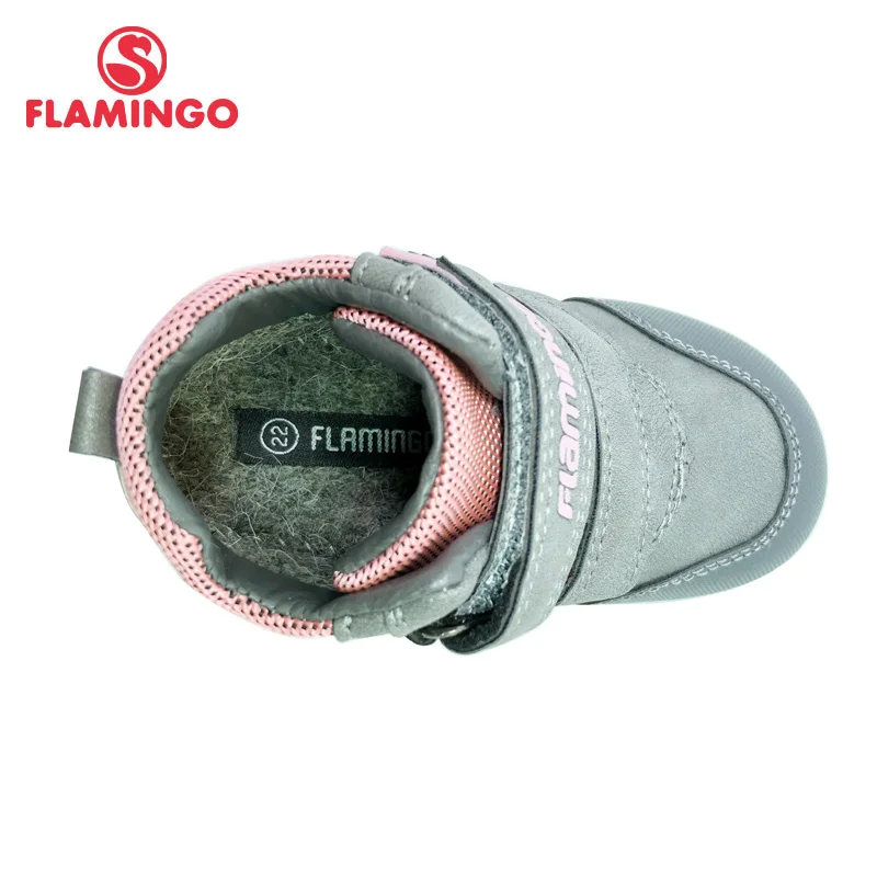 FLAMINGO Autumn Felt High Quality Grey Kids Boots Size 22-27 Anti-slip Shose for Girl Free Shipping 202B-Z5-2042