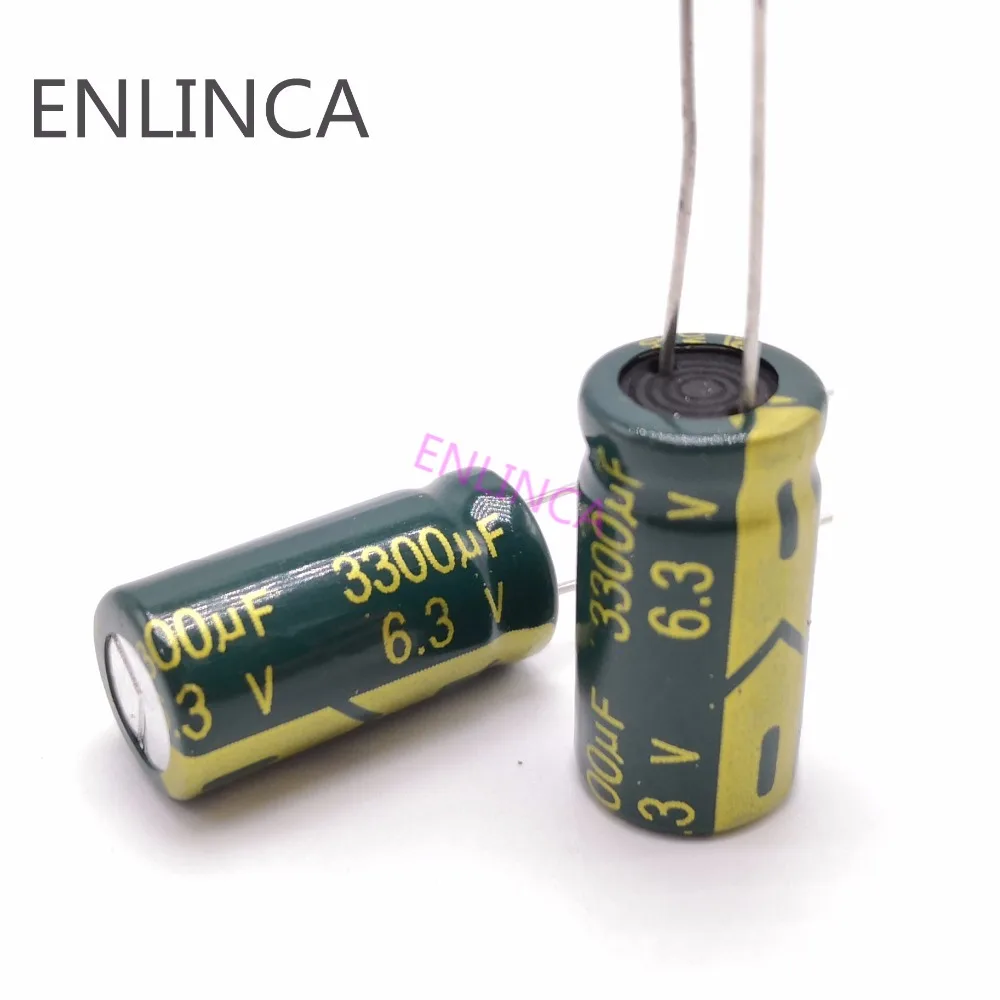 

60pcs/lot 6.3v 3300UF 10*20MM Low ESR / Impedance high frequency aluminum electrolytic capacitor 3300UF 6.3v 10*20 6.3v 3300UF