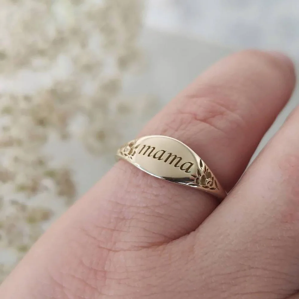 Mama Rings for Mother\'s Day Gift Simple Lettering Statement Ring Woman Finger Jewelry Mother and Kids Rings Accessories