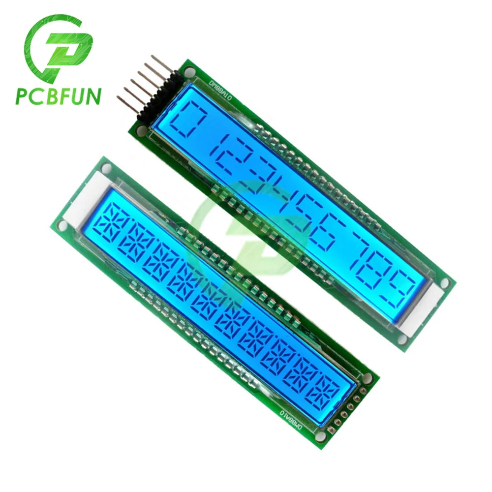 10-Bit 16-Segment LCD Display Module Panel DM8BA10 DC 5V TM1622 Chip Blue Screen LCD Module