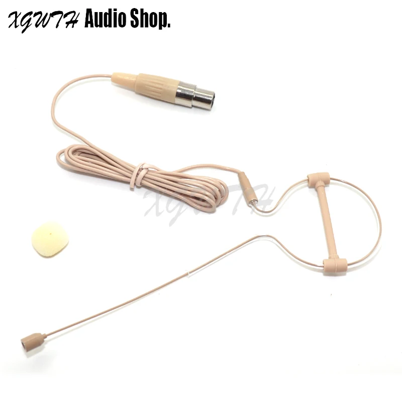 Skin Single Ear Hook Hanging Headset Microphone Omnidirectional Conrenser for AKG Samson Wireless System Stage Mini XLR 3 PIN