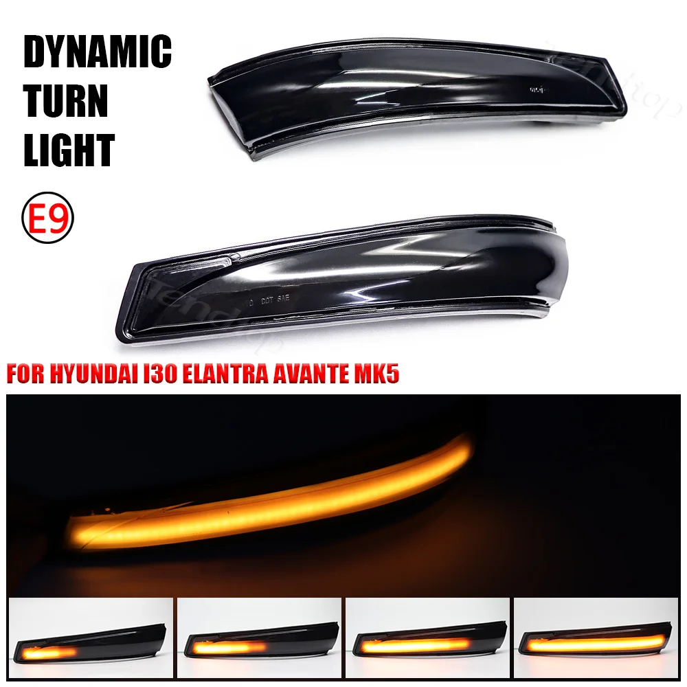 For Hyundai I30 Elantra Avante MK5 MD Veloster 2011-2015 LED Dynamic Turn Signal Light Blinker Direction Indicator