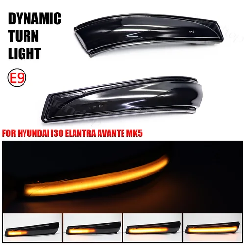 Imagen 2 del producto Para Hyundai I30 Elantra Avante MK5 MD Veloster 2011-2015 luz LED de intermitente dinámica intermitente indicador de espejo lateral