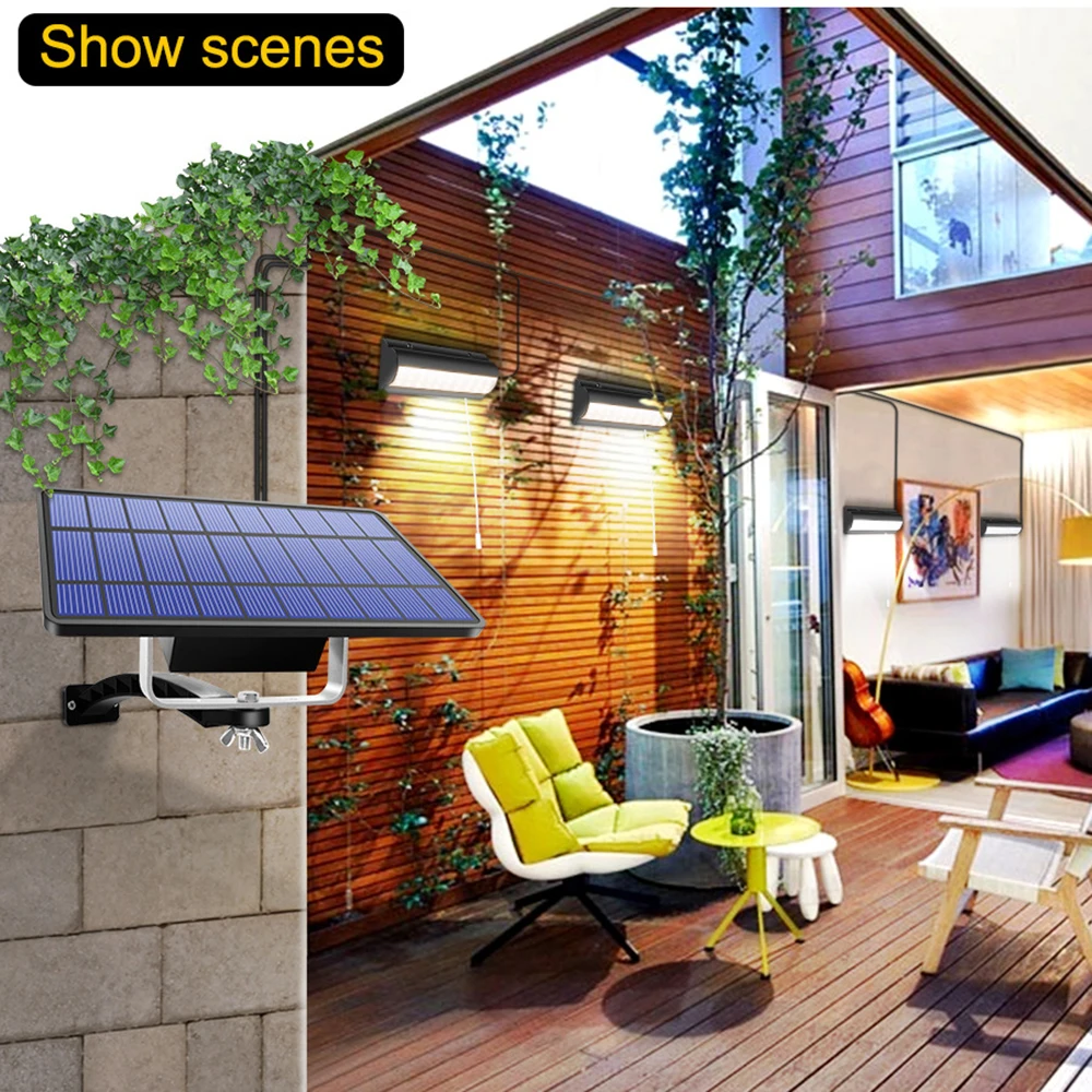 Imagem -06 - Solar Outdoor Pendant Light Interruptor Sensor Automático Double Head Garden Lights Usado em Jardins Jardas Dentro de Casa Energia