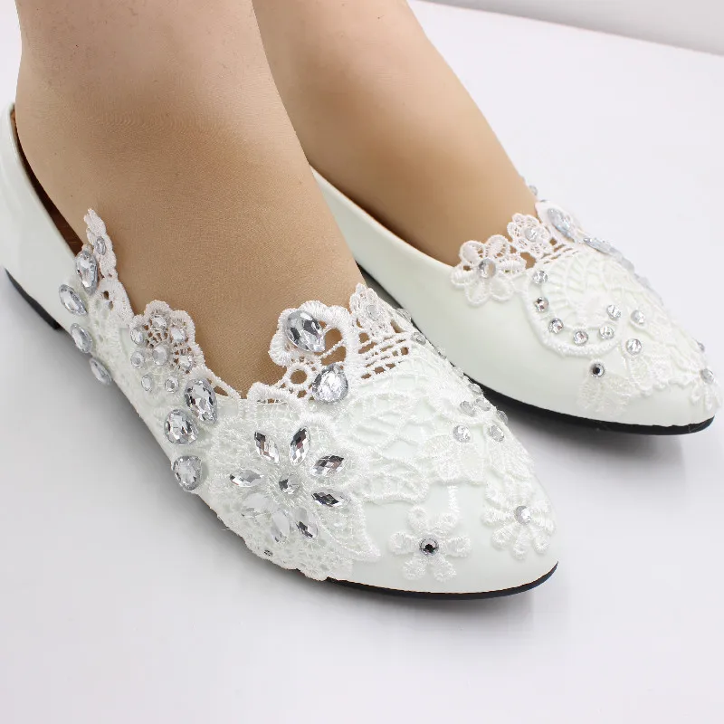 【Xingchenmao】Made in China large size flat bride shoes white wedding shoes soft top PU new single shoes BH2100