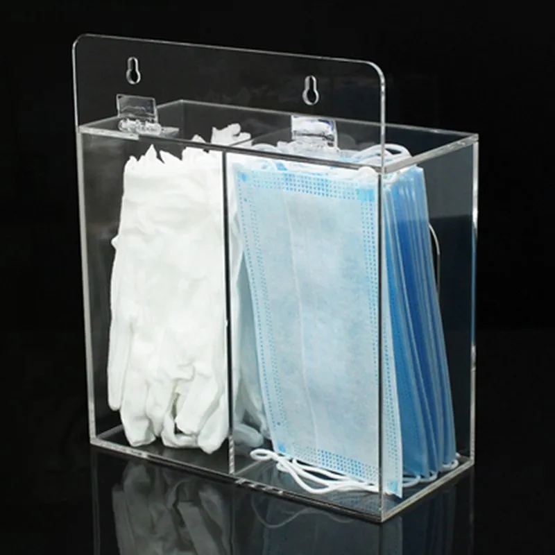 Disposable Mask Glove Dispenser Box Holder Hygiene Station Acrylic Compartment Emesis Bag Hairnet Shoe Cover Dispenser Organizer