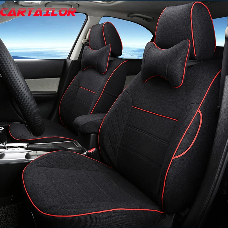 

CARTAILOR Cover Car Seats for Suzuki SX4 Car Seat Cover Protector Tailored Flax Covers for Cars Seat Supports Front & Rear Sets