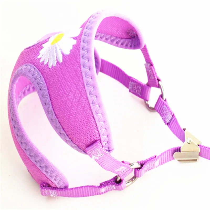 Daisy Embroidery Dog Harness And Leash Set Control Mesh Dog Vest Harness for Small Dogs Chihuahua Cat Lead Rope Accessories