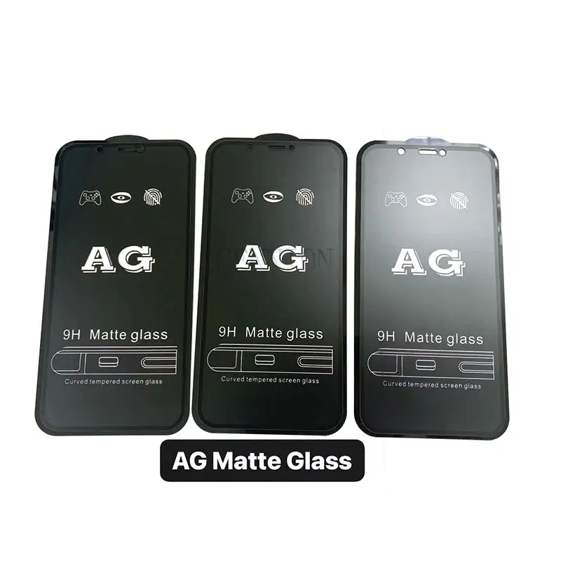 New 2022 AG Anti Glare Matte Full Covered Tempered Glass Film For iPhone 14 13 12 6.1 6.7 Pro Max 11 XR XS X 8 7 6s Plus 100 pcs