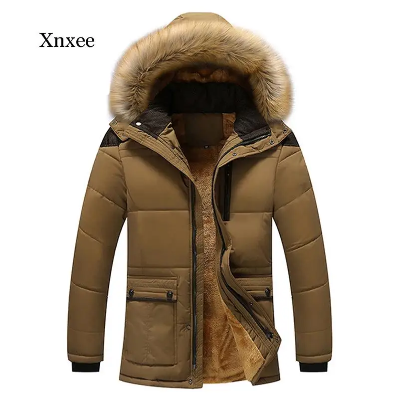 Parkas coupe-vent d'hiver pour hommes, couleur unie, en coton rembourré, vestes décontractées, manteaux épais, pardessus, vêtements chauds