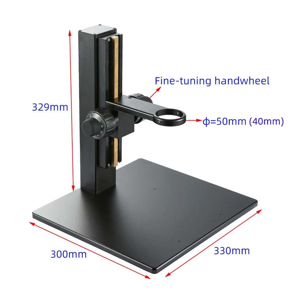 Industrial Electron Microscope Camera Lens Precision Fine Adjustment 50mm Worktable High Precision Adjustment Focus Bracket