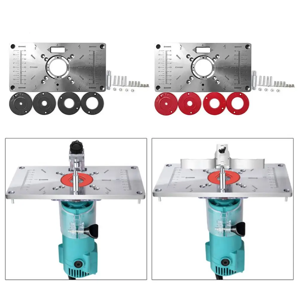 Aluminum Router Table Insert Table Plate for Tupia Woodworking Benche Router Plate Tool for Wood Milling Trimming Machine