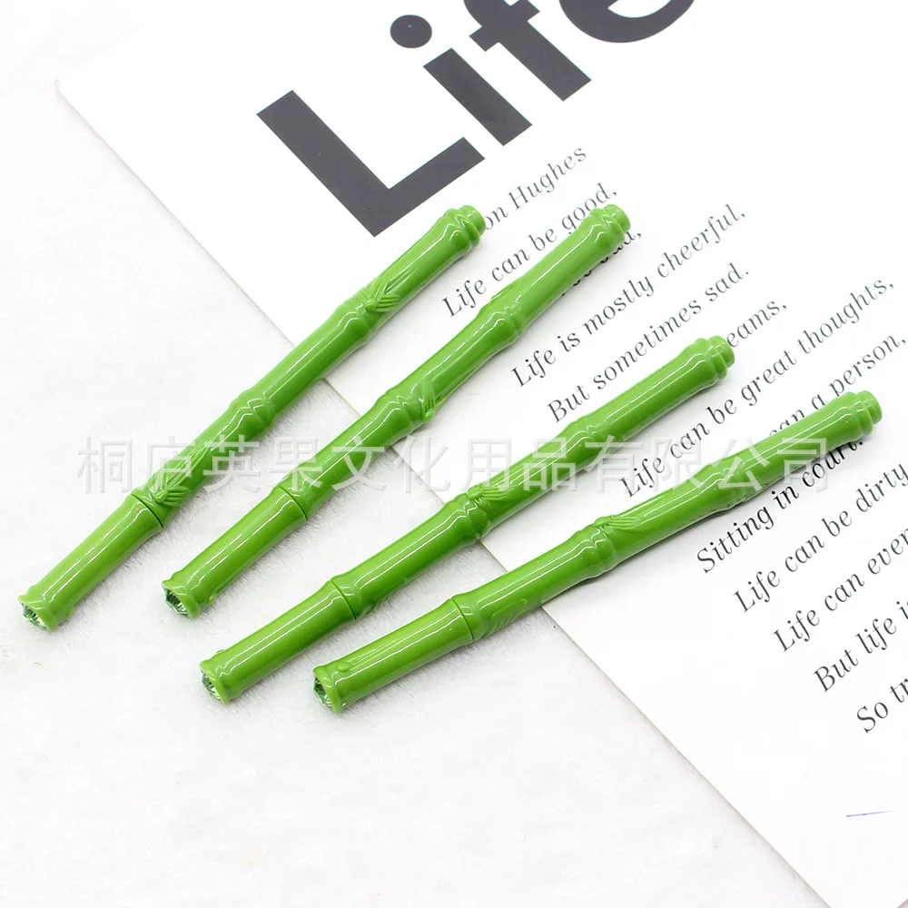 50pcs fresh green bamboo shape ballpoint pen set diamond bamboo atomic pen gift pen