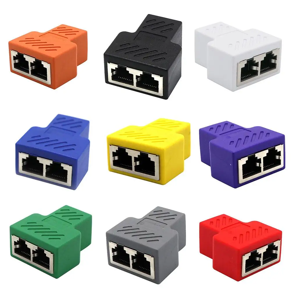 1 To 2 Ways Ethernet Cable Adapter Lan Cable Extender Splitter for Internet Cable Connection 1 Input 2 Output