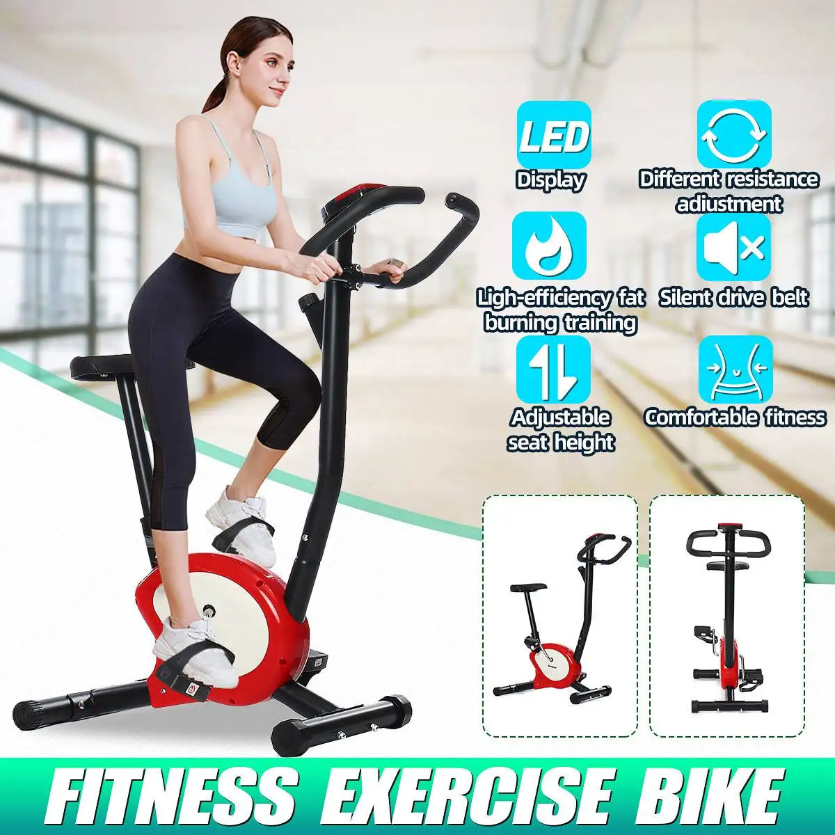 Indoor Sports Fitness Equipment Home Exercise Bike Indoor Cycling Bikes Load Elliptical Bicycle Trainer Workout Exercise Machine