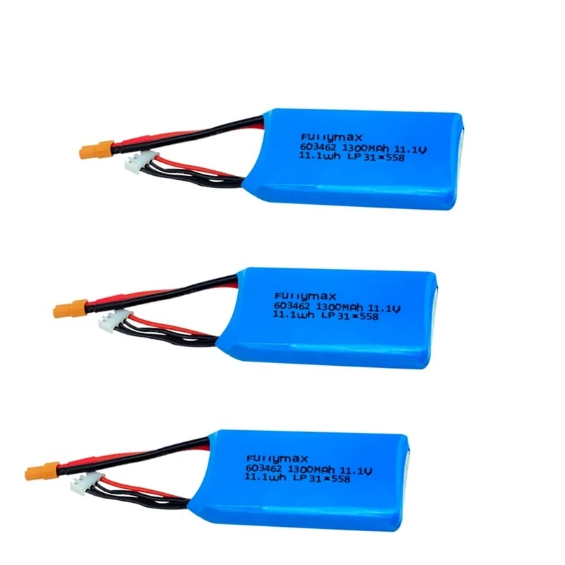 Upgrade 11.1V 1300mAh Lipo Battery For XK X450 FPV RC Airplanes Spare Parts Accessory 1100mAh 11.1V replace Batteries For X450