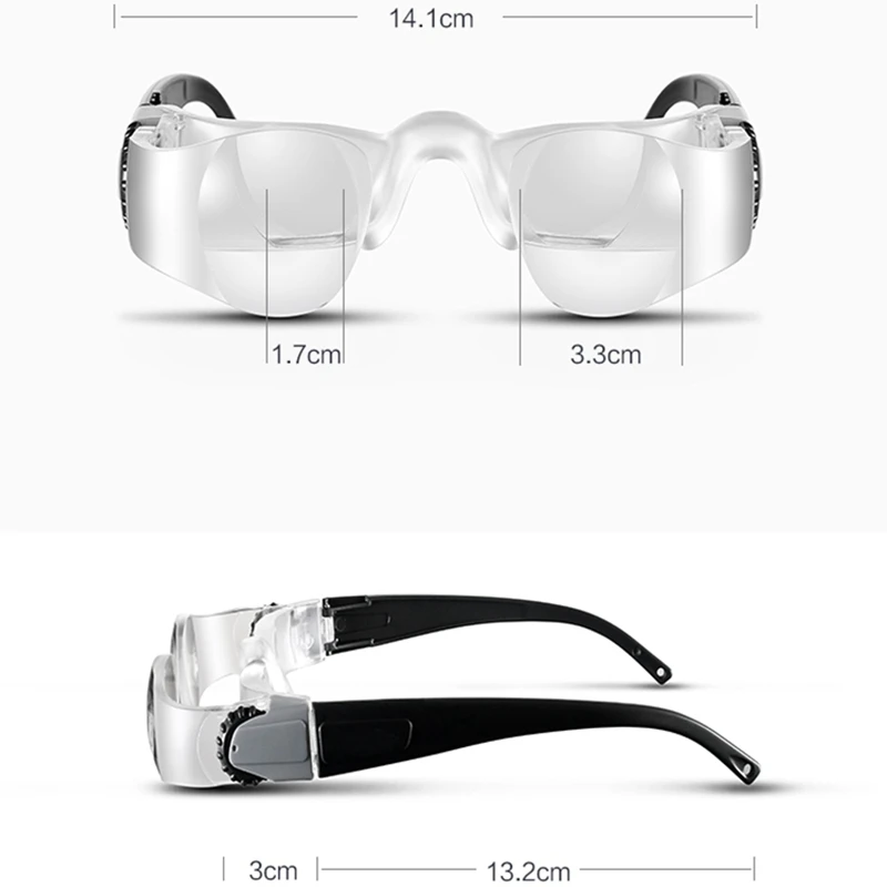 2.1X Max TV Glasses Magnifier Lens with Diopter +3 Binocular Cell Phone Magnifying Glasses with Phone Holder for TV Screen Watch