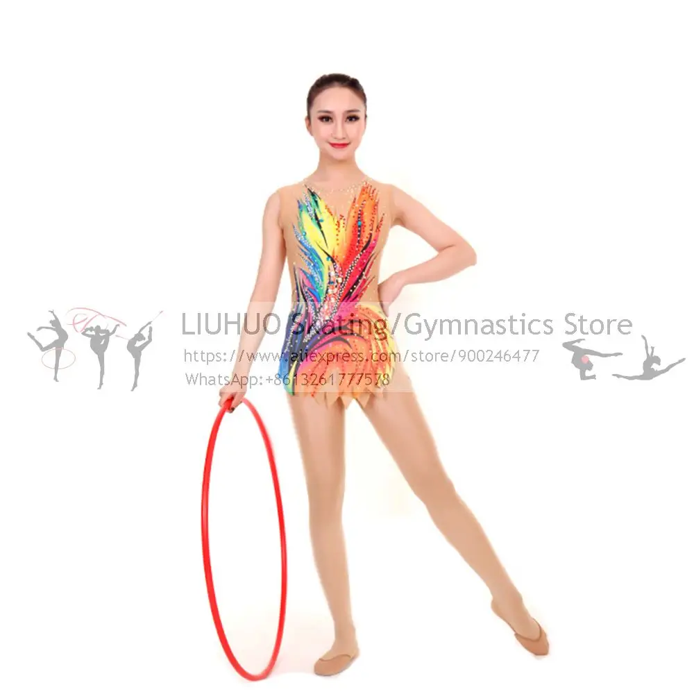 Figure Skating Rhythmic Leotards Dress Children gymnastic dress performance Professional Ballroom Girls Ballet Rhythmic leotards