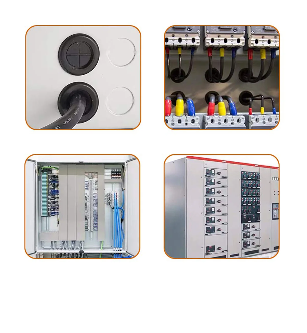 Flexible Rubber Grommet for Cable Hole Cover, Wire Organizer, Cable Pass Through, Round Gasket Black