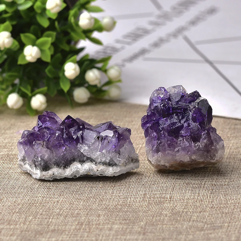 100% Natural Crystal Amethyst Cluster Irregular Quartz Energy Health Healing Stones Reiki Stones Point Specimen Home Decor Gifts