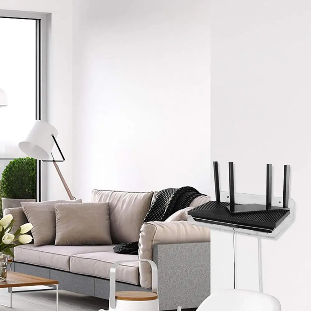 WiFi Router Halterung Multifunktionale Klar Acryl Wireless Router Wand Hängende Lagerung Regal für Wohnzimmer