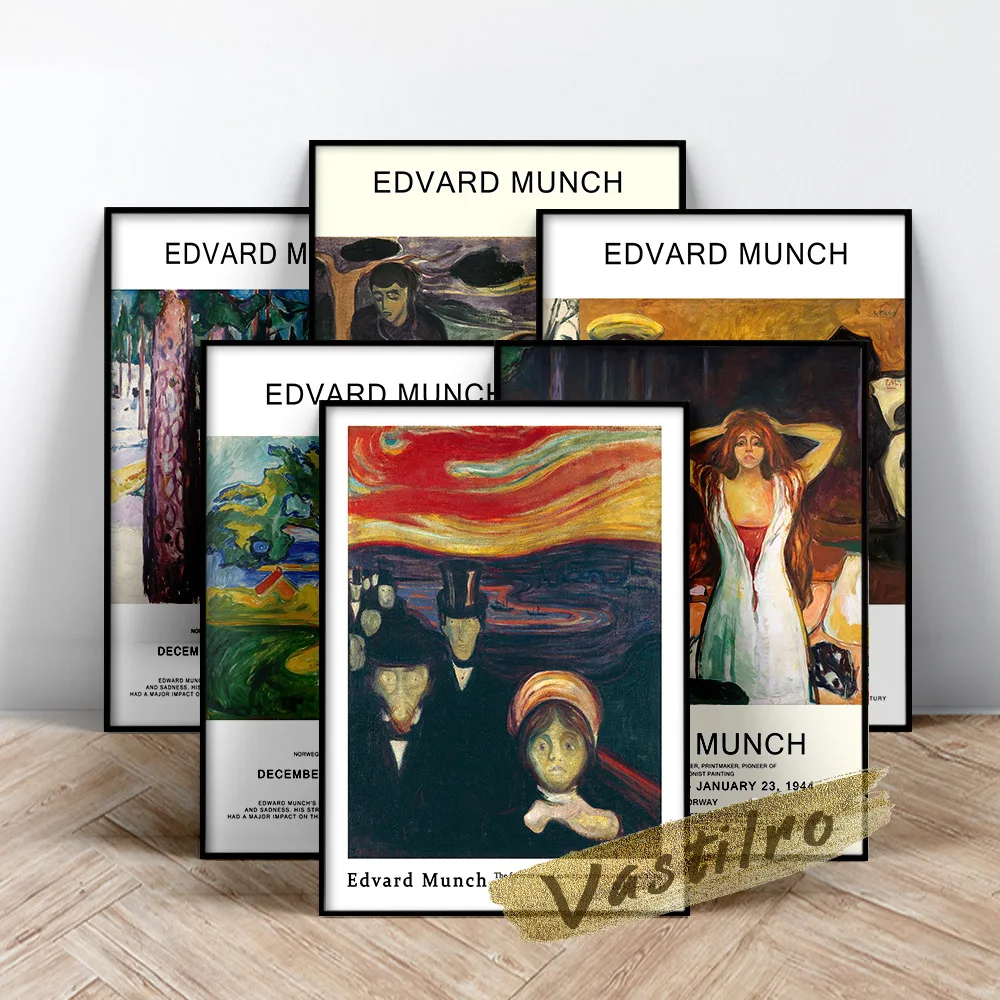 

Edvard Munch Exhibition Museum Poster, Separation Canvas Painting, Ashes Munch Wall Picture, Edvard Vintage Figure Wall Stickers