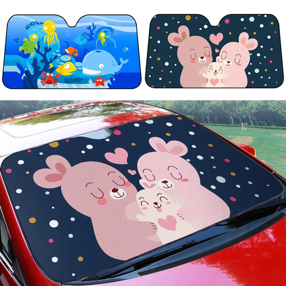 Car Sun Shade UV Protection Cartoon Curtain Sun Visor Shield Protection Curtain For Kids Car Shade Window Shade Car Styling