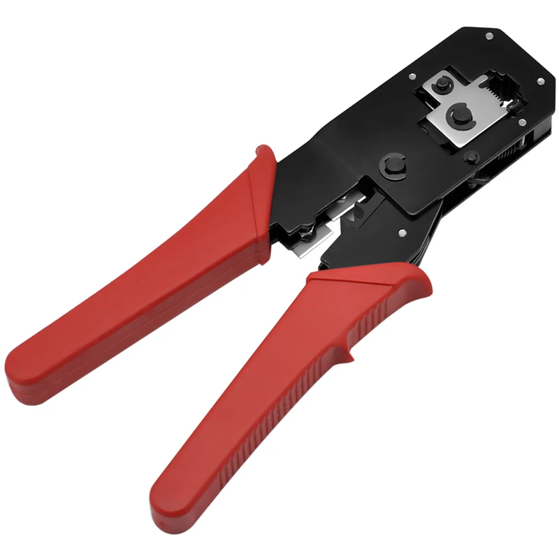 CNCOB Dual-Use 6P 8P Connector Crimp, RJ45 RJ11 RJ12 Crystal Head Crimping Tool, Flat Circular Network Cable Stripping