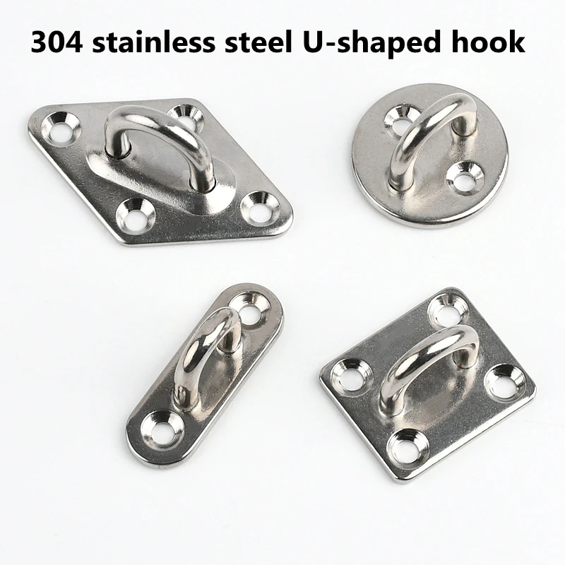 

M5~M8 304 Stainless Steel Diamond / Oval Eye Plate Fixing Hook Shading Net Hook Lamp Hook Accessories U-shaped load-Bearing Hook