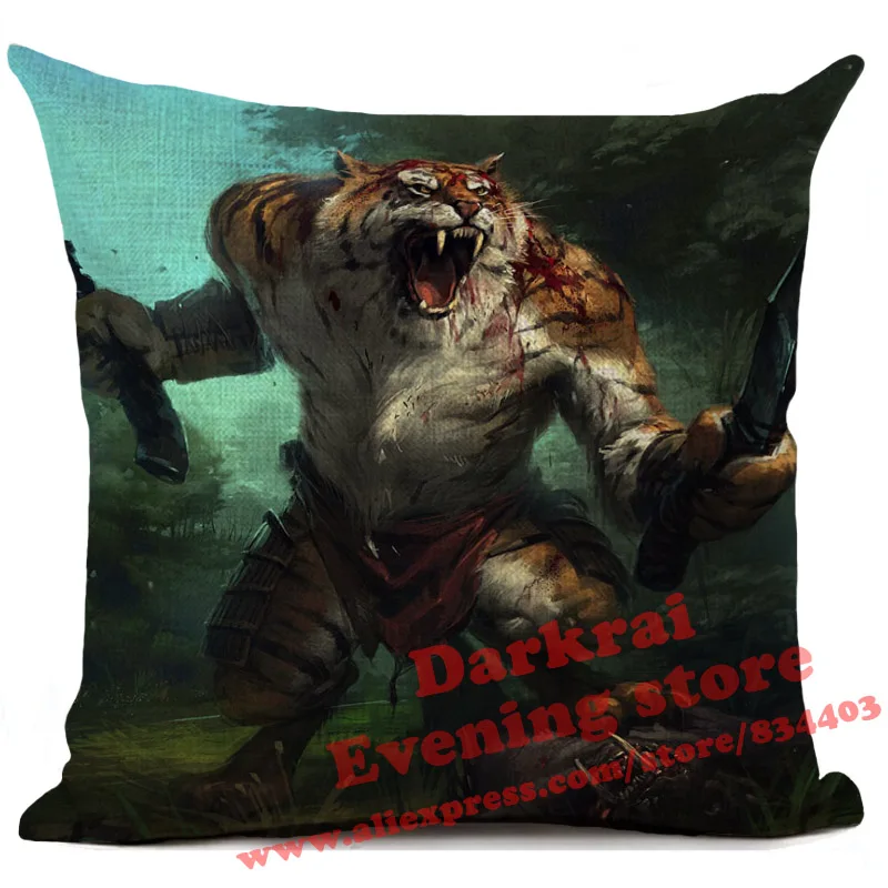 Tiger Cushion Cover Animals Pillow Cover Living Room Sofa Car Decor Throw Pillows Home Decoration Pillowcase 45x45cm