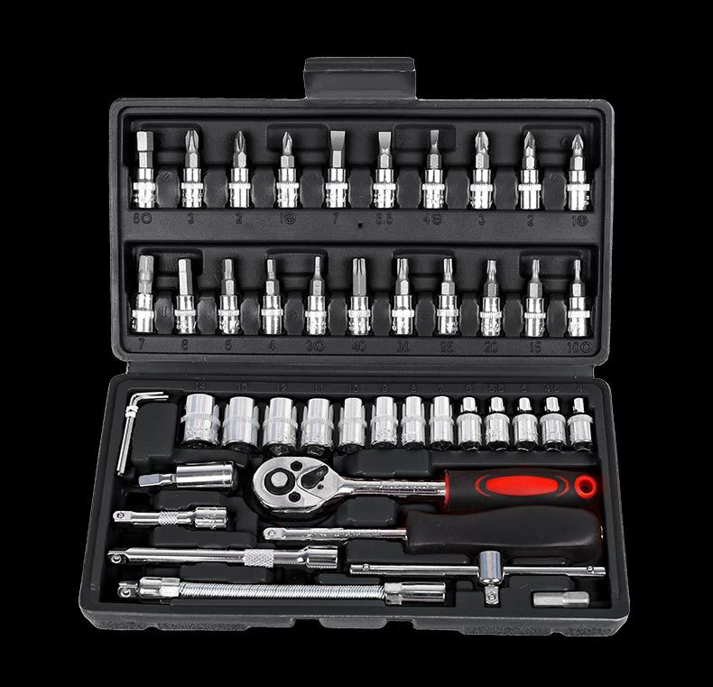 

46-piece tool set socket wrench fast Xiaofei auto repair car repair ratchet screwdriver combination small box