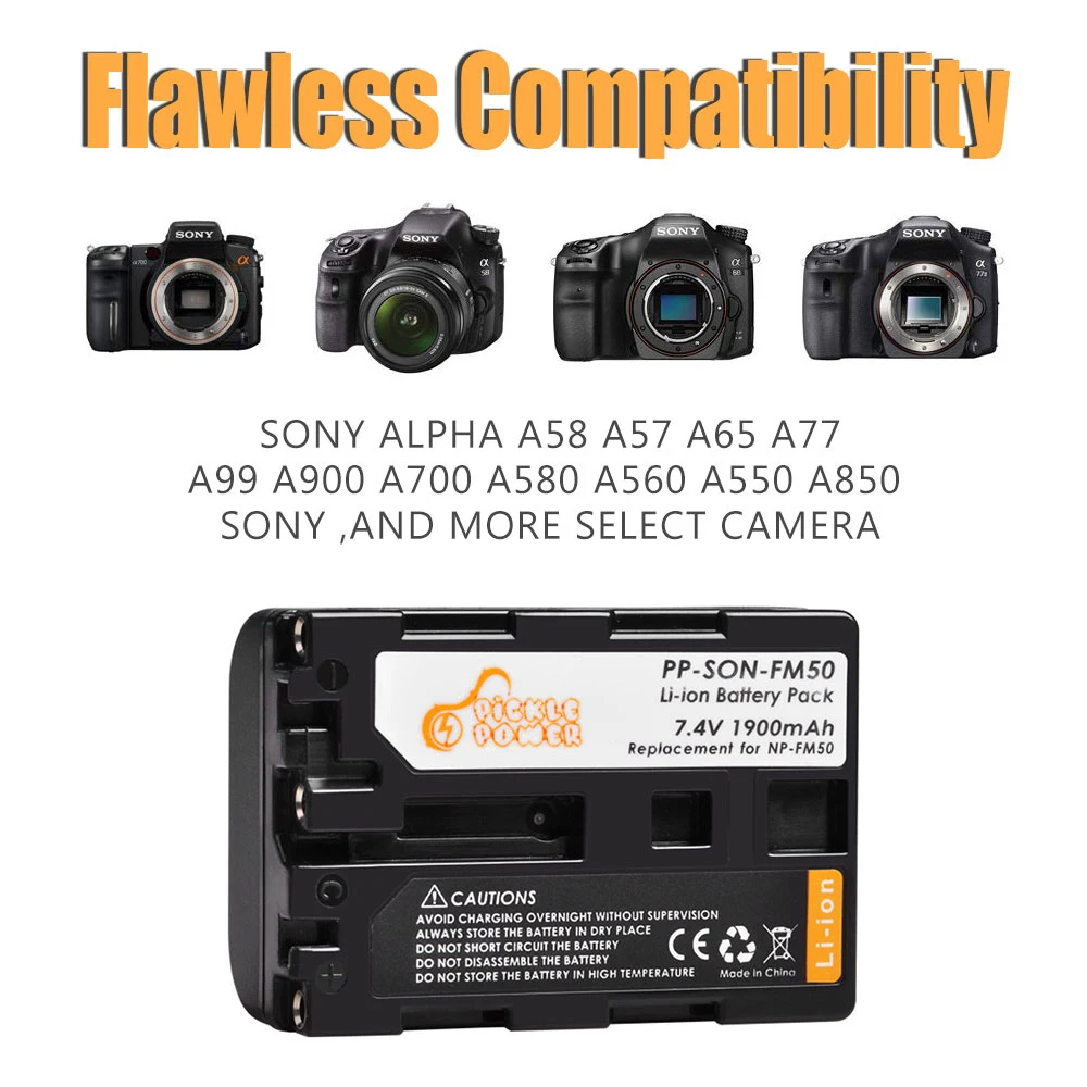 1900mAh NP-FM50 بطارية لسوني FM30 FM70 QM91D QM71 ، شاحن يو اس بي ل NPFM50