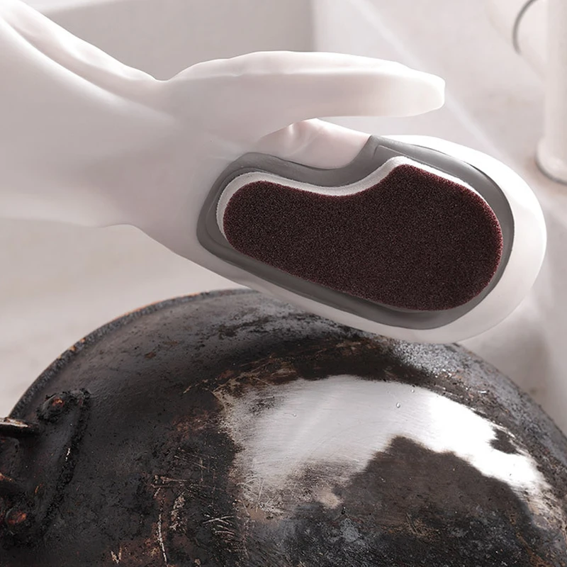 1 pair xiaomi dishwashing gloves durable Multifunctional household kitchen washing scouring pad gloves Silicone anti-scalding