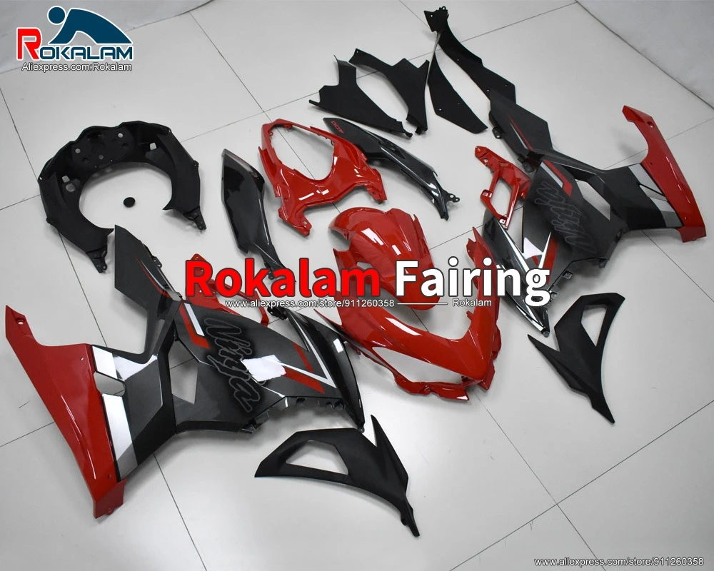 

Motorcycle Cowling For Kawasaki Ninja 400 2018 2019 2020 Red Black Aftermarket Motorbike Fairing Set (Injection Molding)
