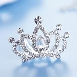 1Pc Fashion Mini Crystal Rhinestone Princess Crown Hair Comb Birthday Party Gift Tiaras For Girls Kids Hair Jewelry Accessories