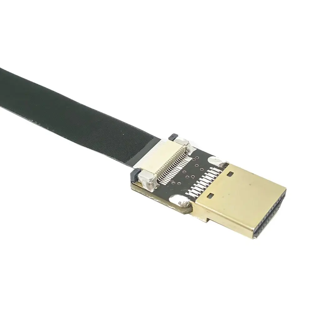 Band Flache FPV HD-kompatibel Kabel Micro HDTV zu Mini HD 90 Grad Adapter 5cm-80cm FPC Pitch 20pin Stecker Stecker