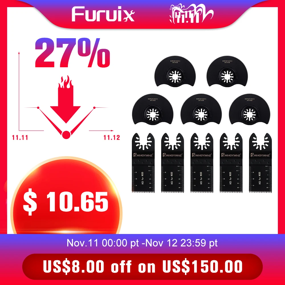 10Pcs Multitool Saw Blade Oscillating Blade Multi Tool Circular Saw Blades For Wood Cutting Kit