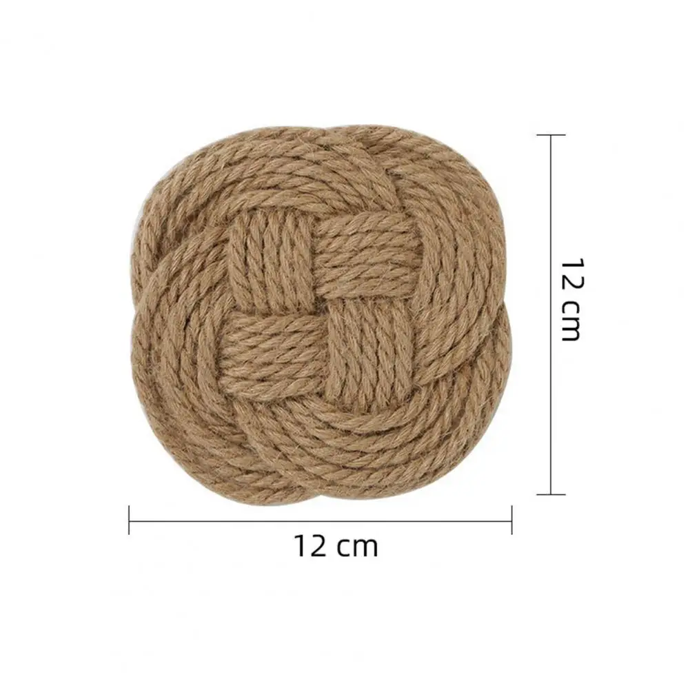 Mixed Color Oval Table Mats Non-Slip Table Dining Rattan Insulation Mats Cotton Thread Jute Cross Woven Table Coasters Pot Mats