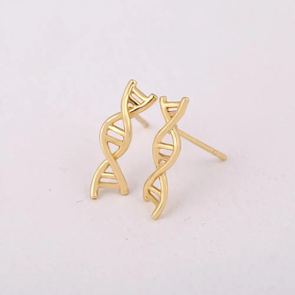 Punk Boho Geometrical DNA Stud Earrings Biology Chemistry Molecule Jewelry Earrings For Women lovers Teacher Scientist Gifts