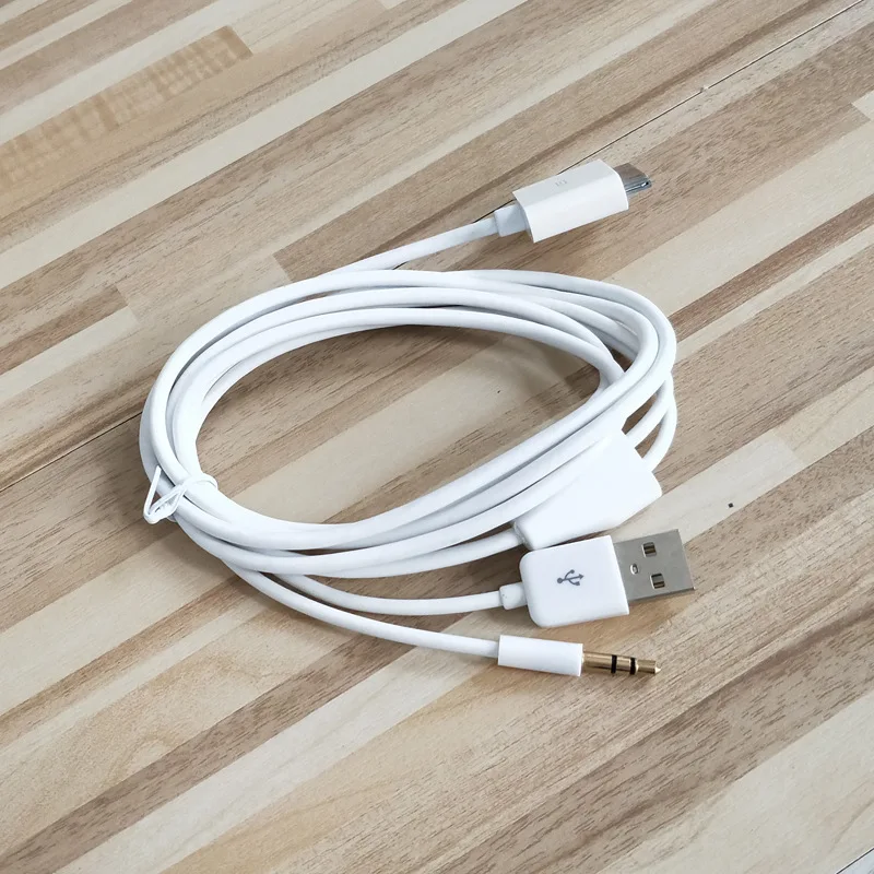 30 pin to USB charging 3.5mm AUX cable 1.5m USB charge cable adapter for ip4 4s iPod iPad 3